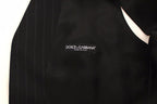 Dolce &amp; Gabbana Black Striped Wool Silk Dress Vest Waistcoat