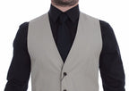 Dolce &amp; Gabbana Beige Silk Blend Dress Formal Vest Waistcoat