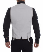 Dolce &amp; Gabbana Beige Silk Blend Dress Formal Vest Waistcoat