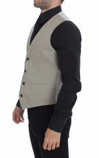Dolce &amp; Gabbana Beige Silk Blend Dress Formal Vest Waistcoat