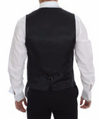 Dolce &amp; Gabbana Gray Slim Fit Button Front Dress Formal Vest