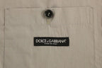 Dolce &amp; Gabbana Gray Cotton Slim Fit Button Front Dress Vest