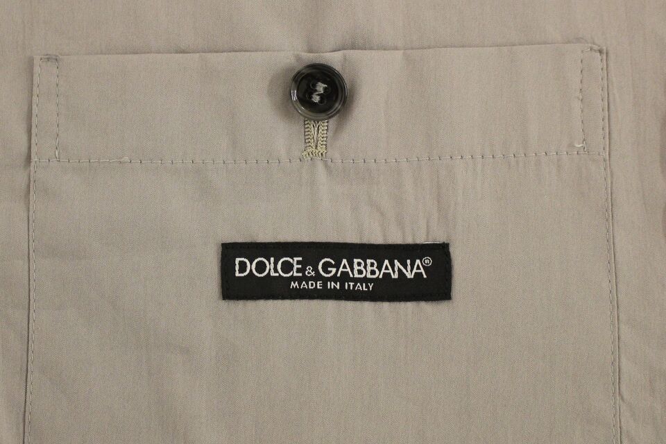 Dolce &amp; Gabbana Gray Cotton Slim Fit Button Front Dress Vest