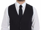Dolce &amp; Gabbana Blue Cotton Stretch Dress Vest Blazer