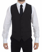 Dolce &amp; Gabbana Gray Wool Stretch Dress Vest Blazer