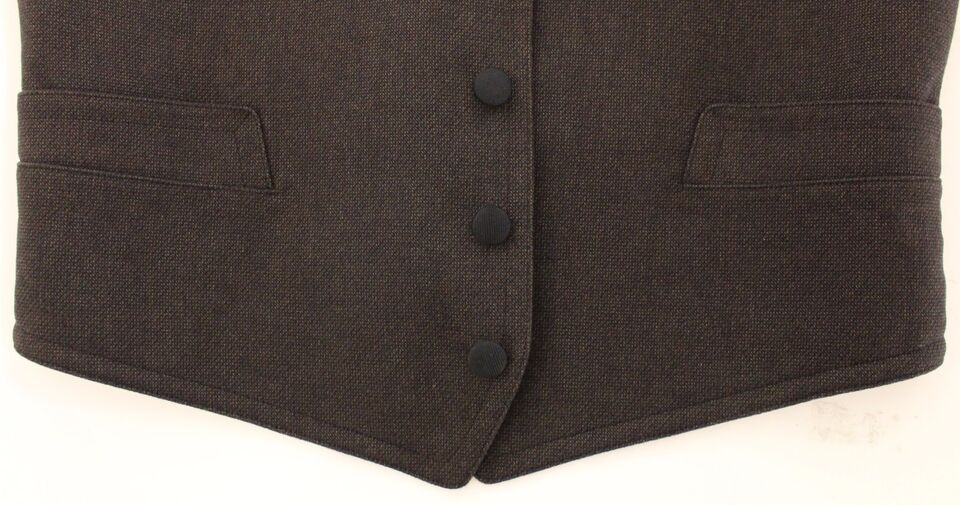 Dolce &amp; Gabbana Brown Cotton Blend Dress Vest Waistcoat
