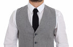 Dolce &amp; Gabbana Gray Cotton Stretch Dress Vest Blazer