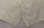Dolce &amp; Gabbana White Cotton Silk Blend Dress Vest Blazer