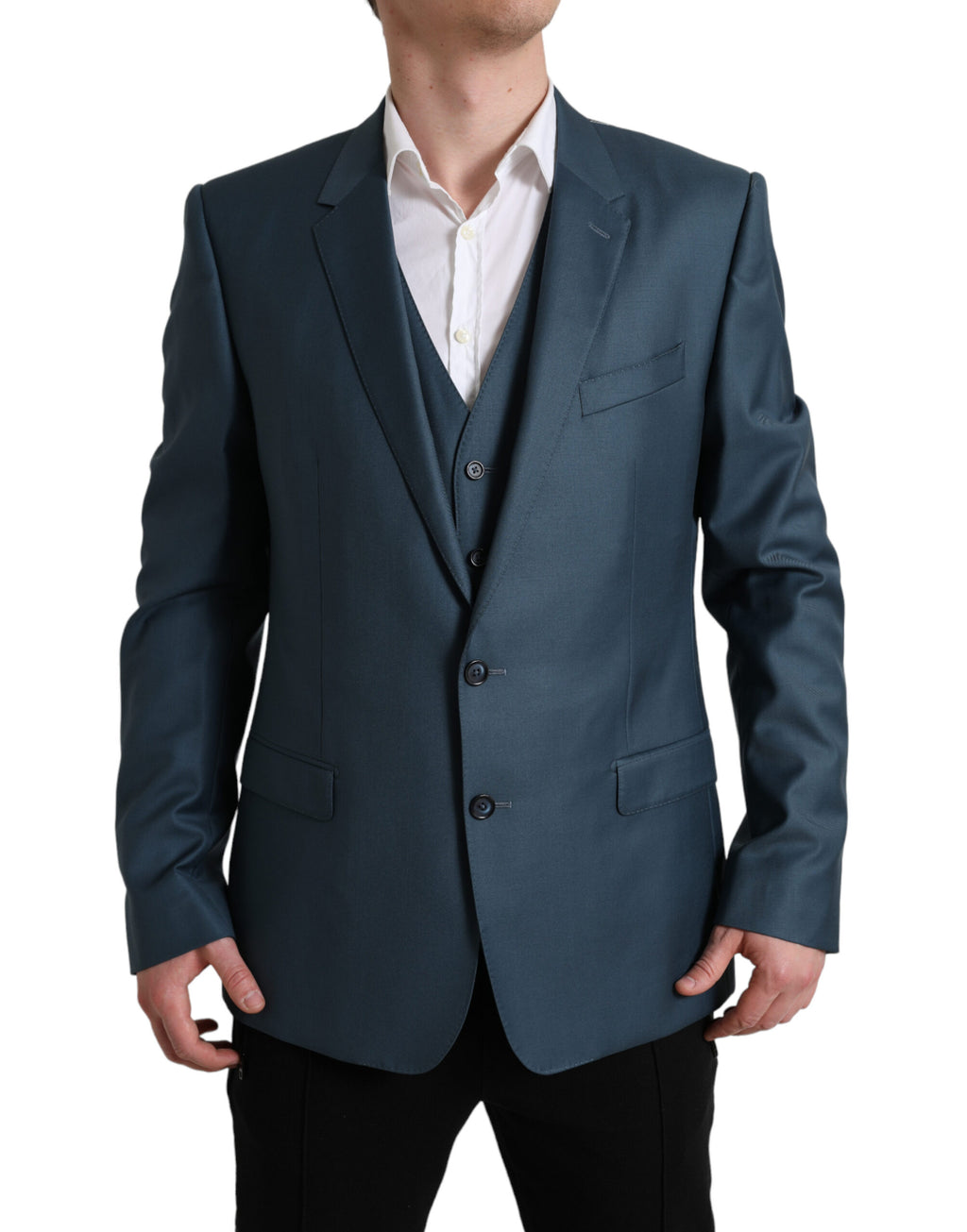 Dolce &amp; Gabbana Green Single Breasted 2 Piece MARTINI Suit