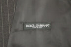 Dolce &amp; Gabbana Gray Striped Wool Logo Vest Gilet Weste