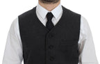 Dolce &amp; Gabbana Gray Wool Blend Logo Vest Gilet Weste