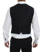 Dolce &amp; Gabbana Gray Wool Blend Logo Vest Gilet Weste