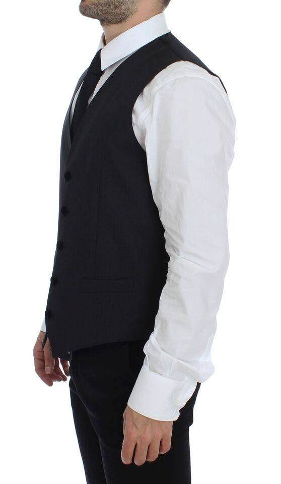 Dolce &amp; Gabbana Gray Wool Formal Dress Vest Gilet Weste