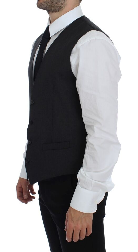 Dolce &amp; Gabbana Gray Wool Formal Dress Vest Gilet Weste