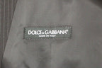 Dolce &amp; Gabbana Black Striped Wool Single Breasted Vest