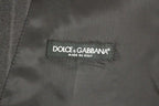 Dolce &amp; Gabbana Gray Striped Wool Logo Vest Gilet Weste