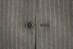 Dolce &amp; Gabbana Gray Striped Wool Logo Vest Gilet Vests
