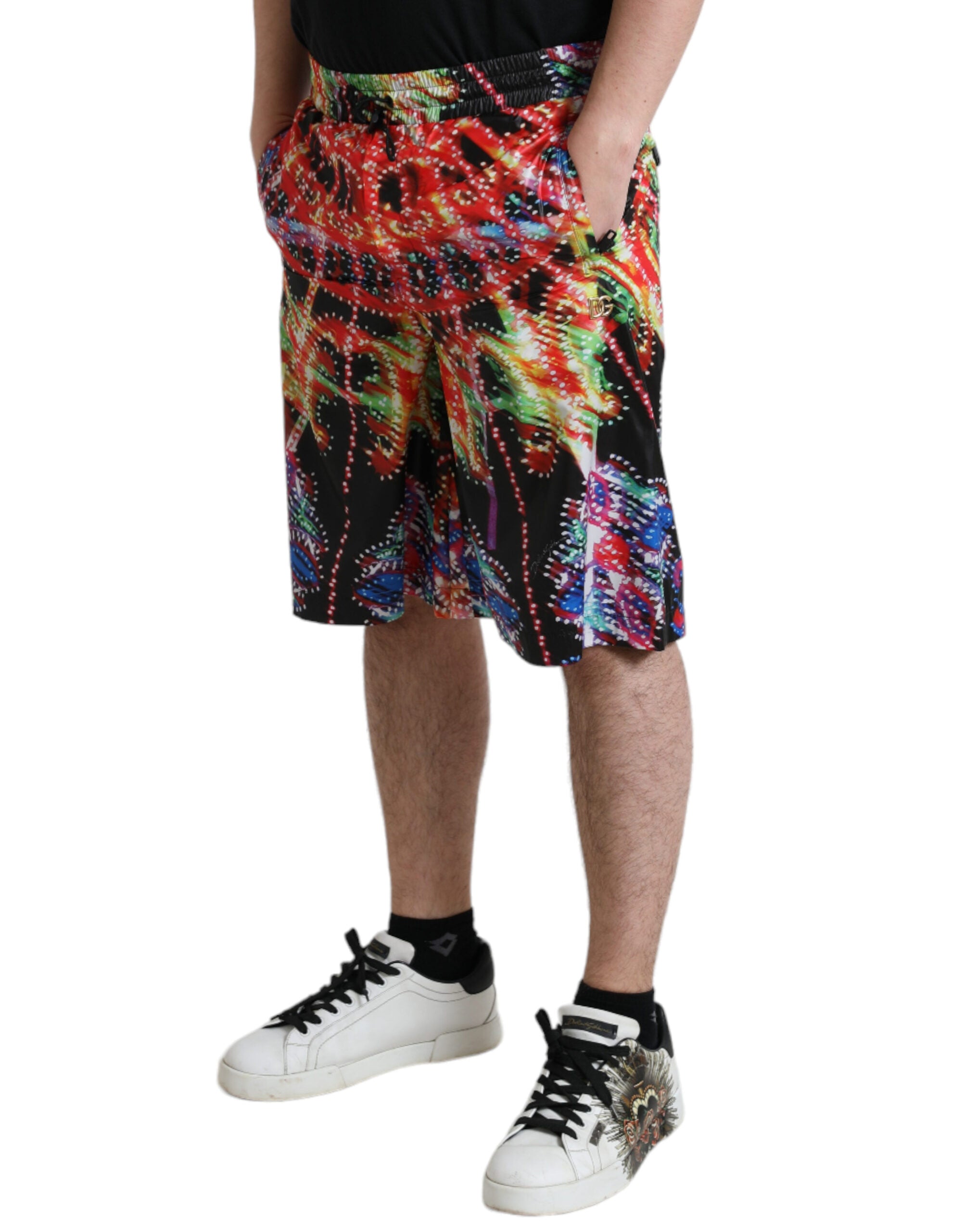 Dolce &amp; Gabbana Multicolor Luminarie Print Men's Bermuda Shorts