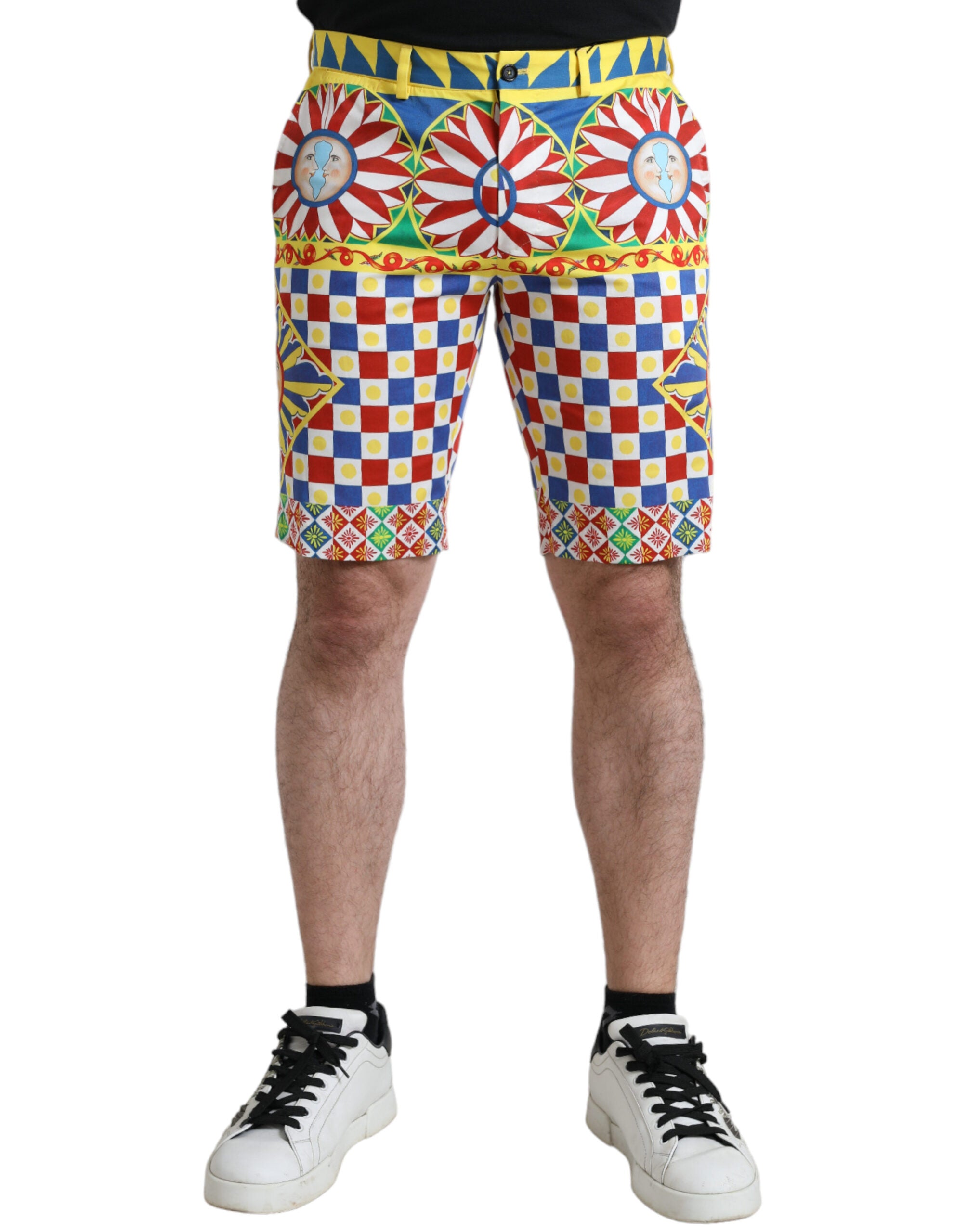 Dolce &amp; Gabbana Multicolor Carretto Print Men's Bermuda Shorts