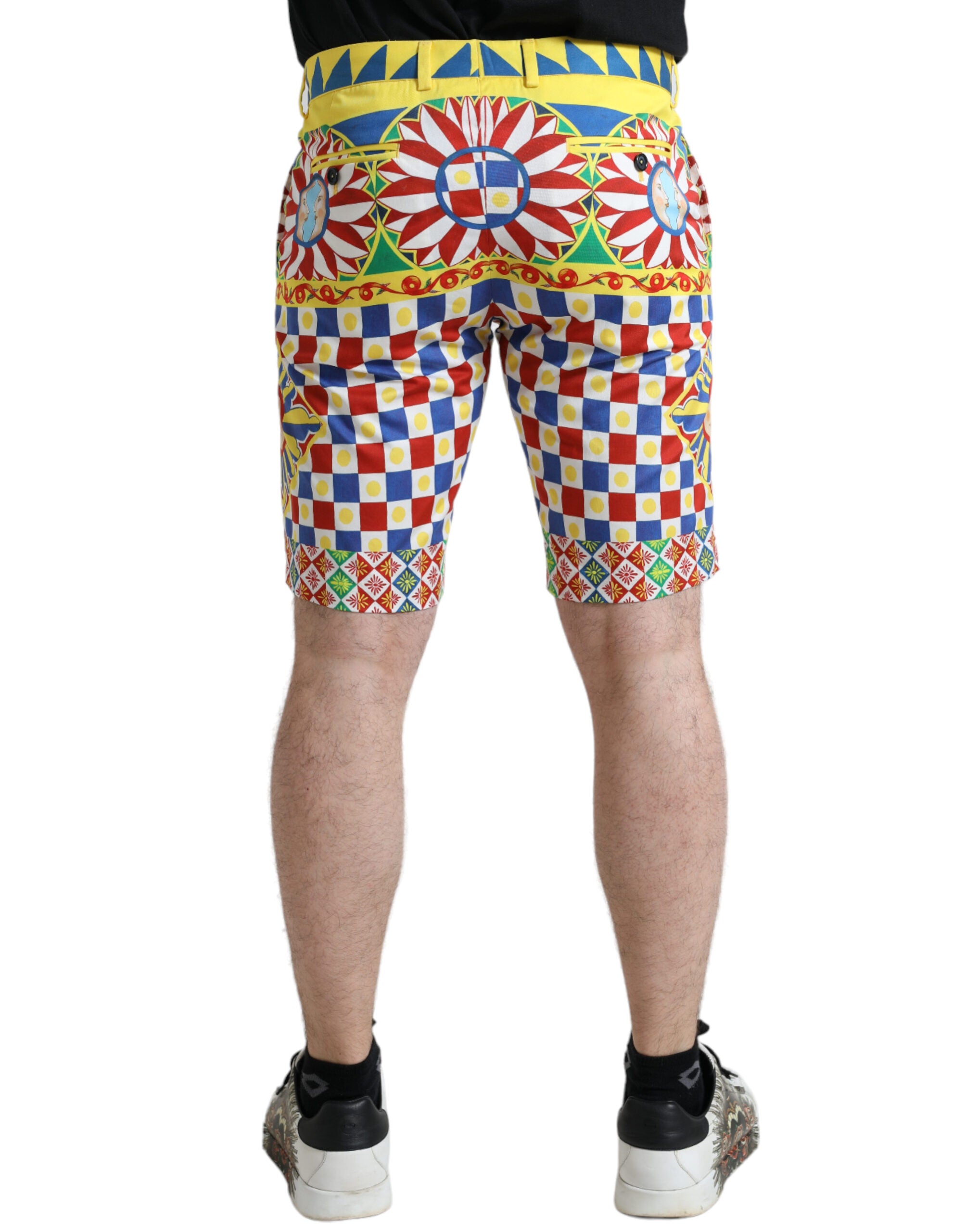 Dolce &amp; Gabbana Multicolor Carretto Print Men's Bermuda Shorts