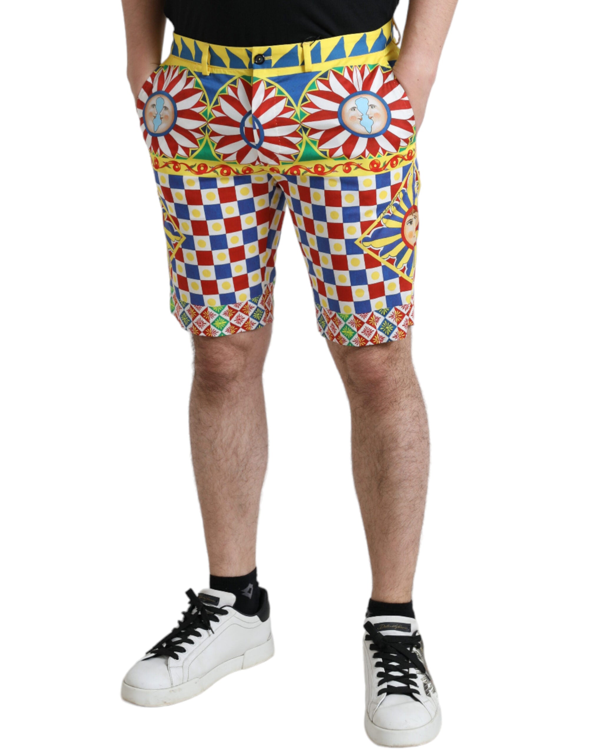 Dolce &amp; Gabbana Multicolor Carretto Print Men's Bermuda Shorts