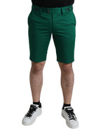 Dolce &amp; Gabbana Deep Green Cotton Stretch Men Bermuda Shorts