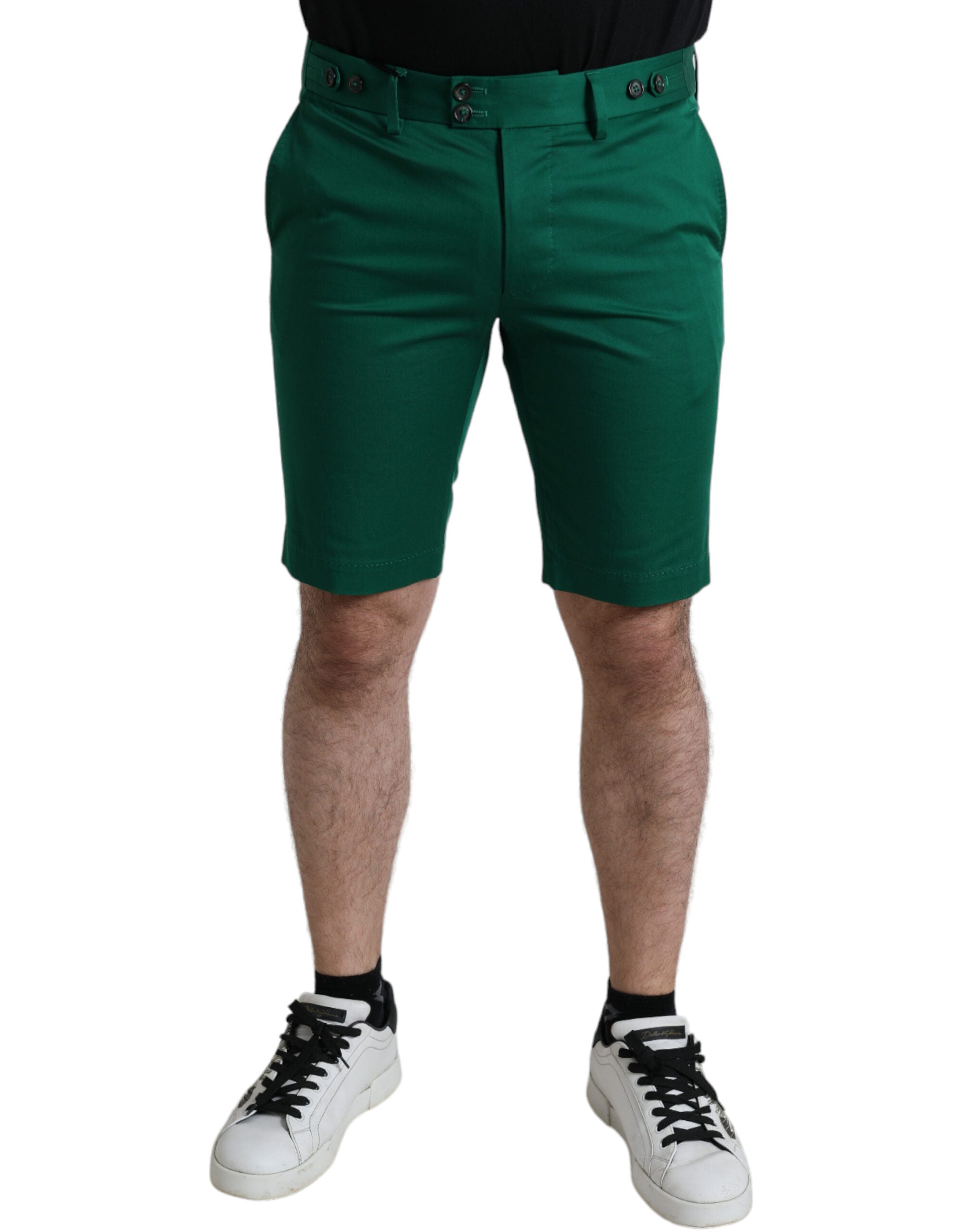 Dolce &amp; Gabbana Deep Green Cotton Stretch Men Bermuda Shorts