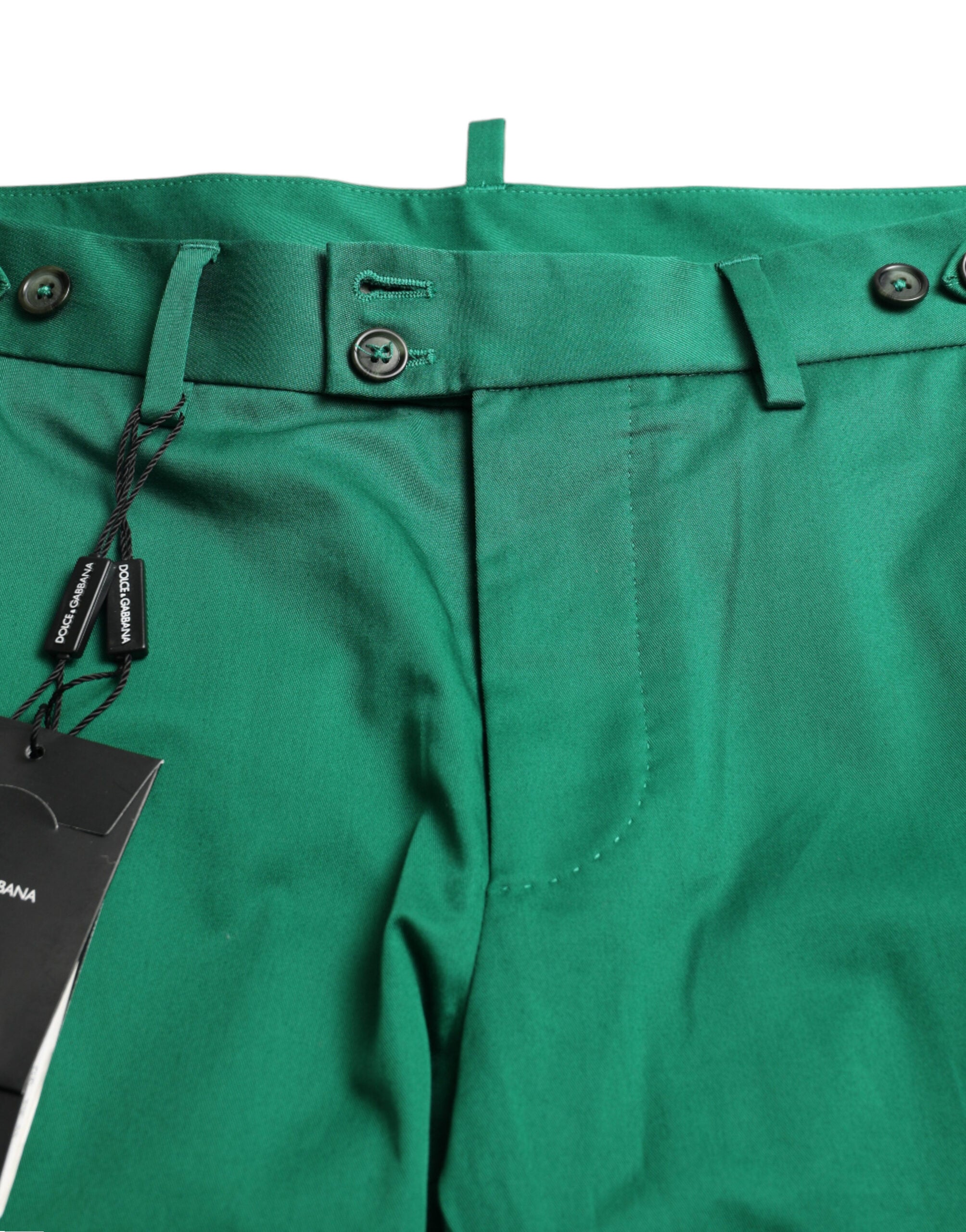 Dolce &amp; Gabbana Deep Green Cotton Stretch Men Bermuda Shorts