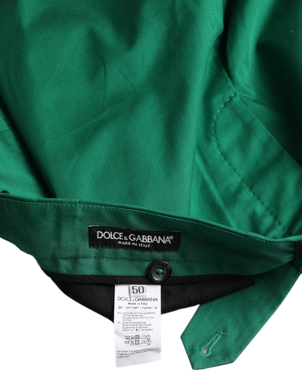 Dolce &amp; Gabbana Deep Green Cotton Stretch Men Bermuda Shorts