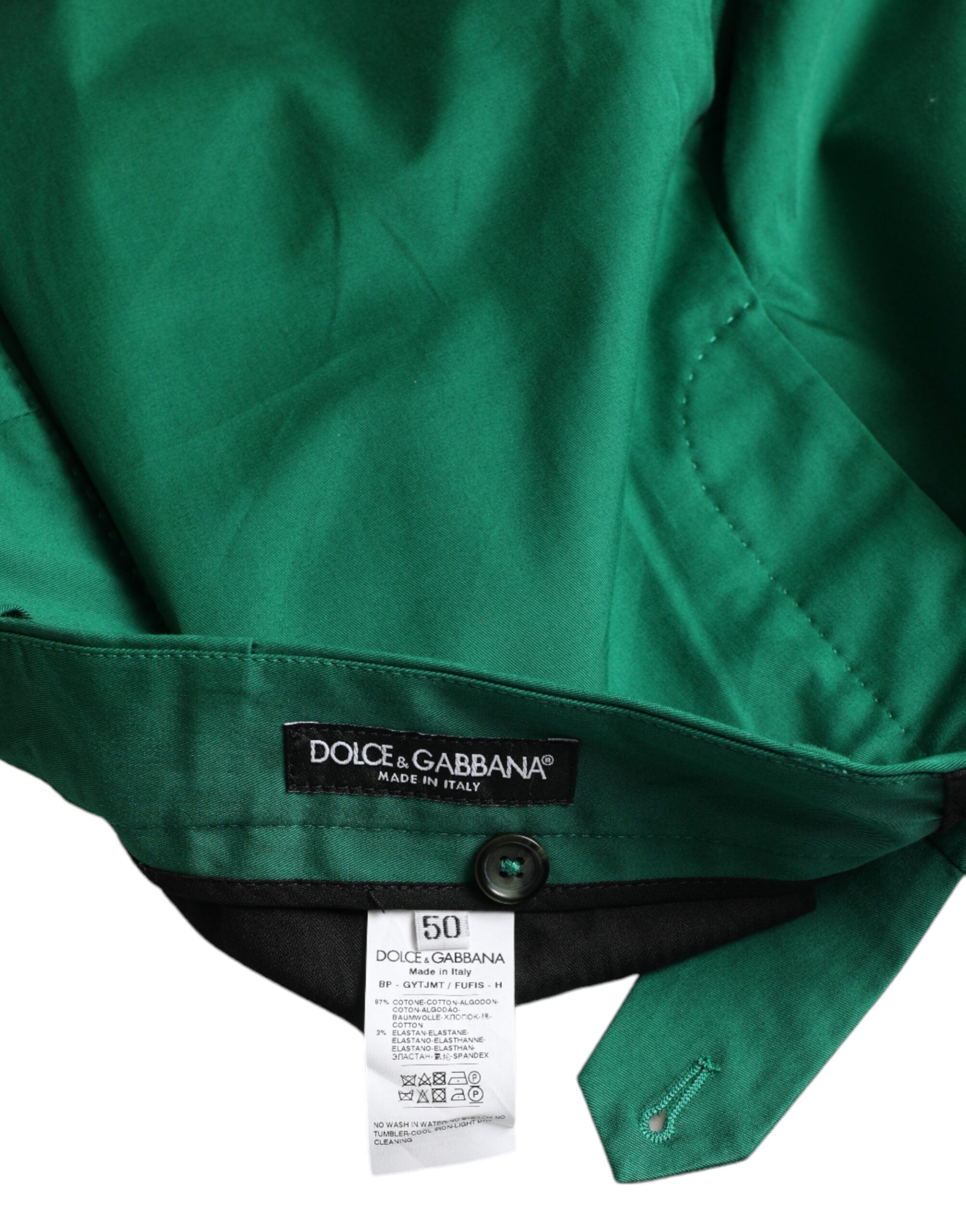 Dolce &amp; Gabbana Deep Green Cotton Stretch Men Bermuda Shorts