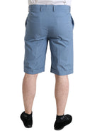 Dolce &amp; Gabbana Sky Blue Cotton Folded Hem Men Bermuda Shorts