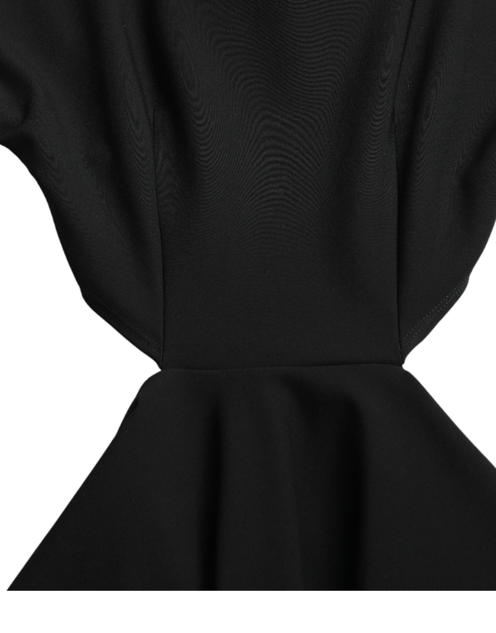 Dolce &amp; Gabbana Black Viscose Cut Out A-line Long Sleeves Mini Dress