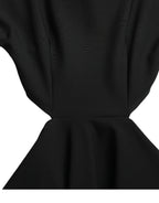 Dolce &amp; Gabbana Black Viscose Cut Out A-line Long Sleeves Mini Dress