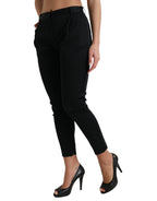 Dolce &amp; Gabbana Black Mid Waist Skinny Cropped Pants