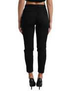 Dolce &amp; Gabbana Black Mid Waist Skinny Cropped Pants