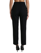 Dolce &amp; Gabbana Black Wool High Waist Straight Pants