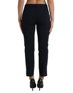 Dolce &amp; Gabbana Blue Mid Waist Tapered Cropped Pants