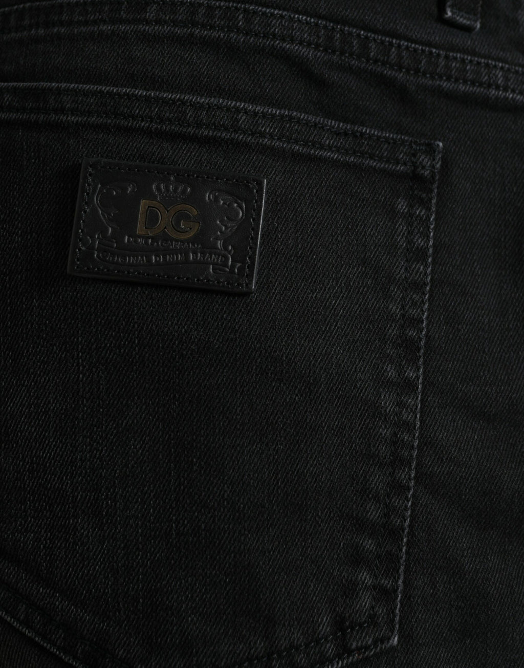 Dolce &amp; Gabbana Black Cotton Stretch Bermuda Denim Shorts
