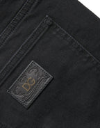 Dolce &amp; Gabbana Black Cotton Stretch Bermuda Denim Shorts