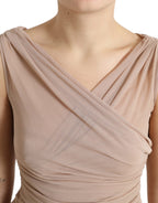 Dolce &amp; Gabbana Beige Viscose V-neck Sleeveless Tank Top