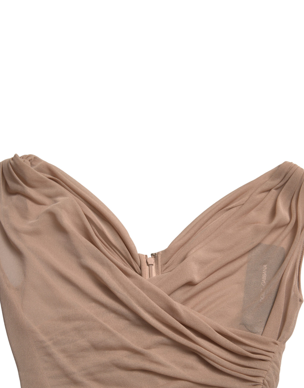 Dolce &amp; Gabbana Beige Viscose V-neck Sleeveless Tank Top