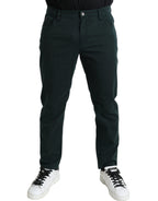 Dolce & Gabbana Green Cotton Stretch Skinny Men Denim Jeans