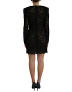 Dolce &amp; Gabbana Black Bodycon Lace Cotton Sheath Mini Dress