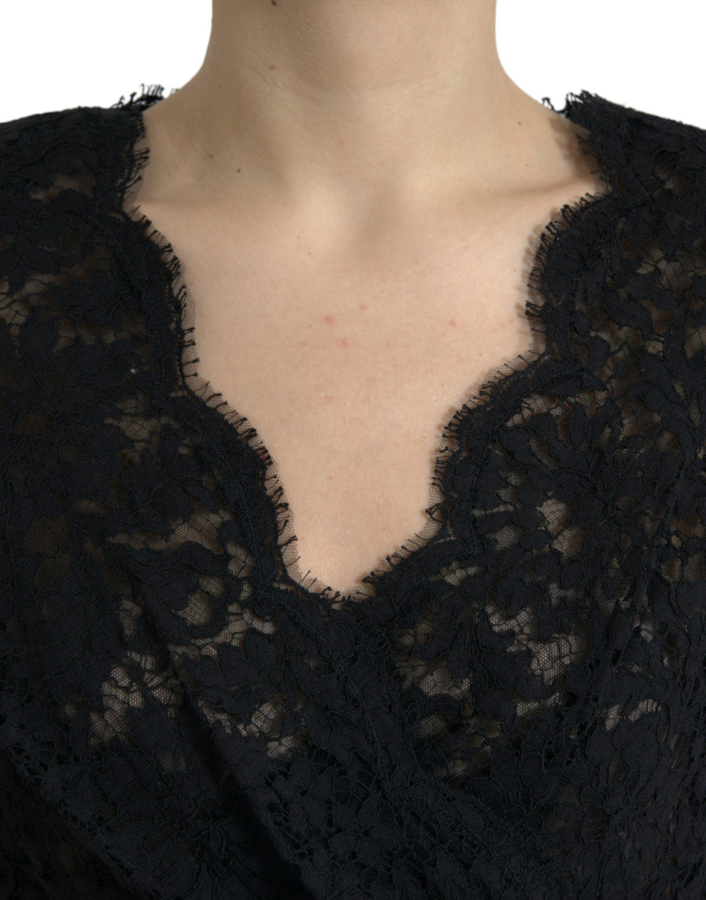 Dolce &amp; Gabbana Black Bodycon Lace Cotton Sheath Mini Dress