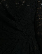 Dolce &amp; Gabbana Black Bodycon Lace Cotton Sheath Mini Dress