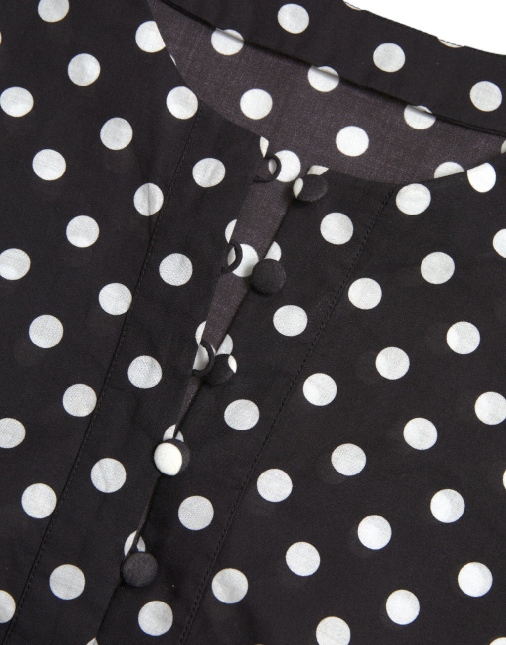 Dolce &amp; Gabbana Black White Polka Dot Nylon Shift Mini Dress