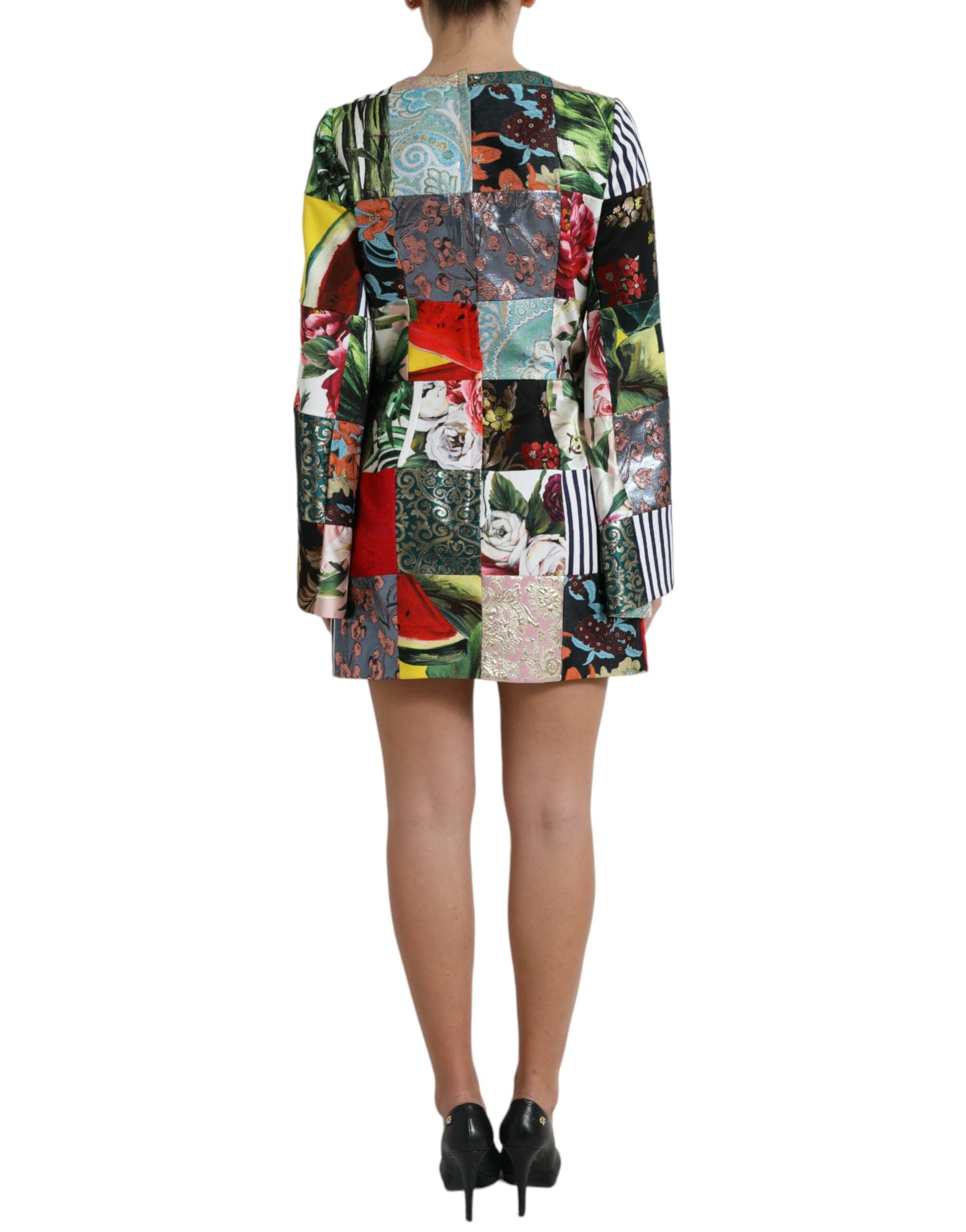 Dolce &amp; Gabbana Multicolor Floral Patchwork Shift Mini Dress