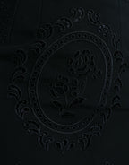 Dolce &amp; Gabbana Black Floral Lace Viscose Bodycon Midi Dress