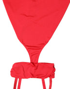Dolce &amp; Gabbana Red Cutout Nylon Sheath Sleeveless Mini Dress