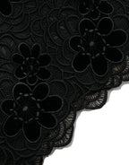 Dolce &amp; Gabbana Black Floral Lace Cotton Bodycon Dress